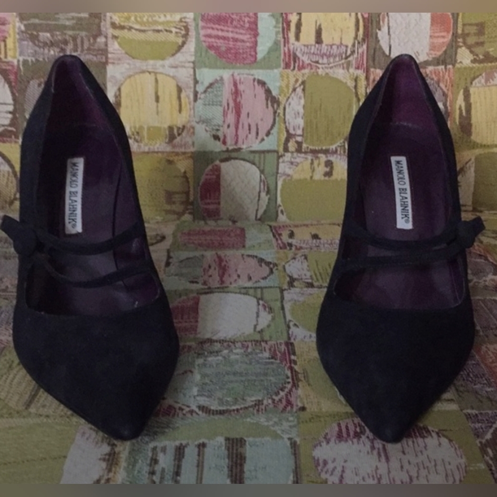 Manolo Blahnik black suede, 38 1/2